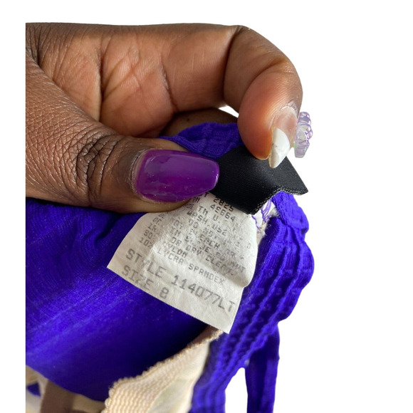 Athena Women's Strappy One Piece Zip Summer Swimsuit PURPLE Size 8 READ DESCRIPT - Picture 6 of 7